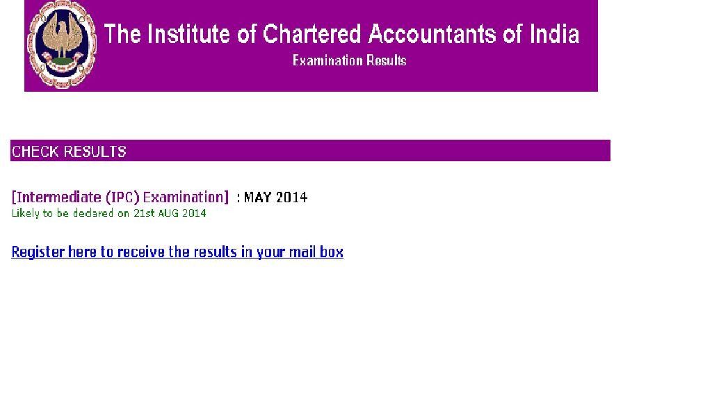 Check Caresults.nic.in for ICAI/IPC Intermediate Result 2014