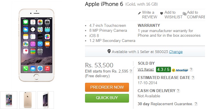 Pre-book your iPhone 6 and iPhone 6 Plus on Flipkart and Ingram