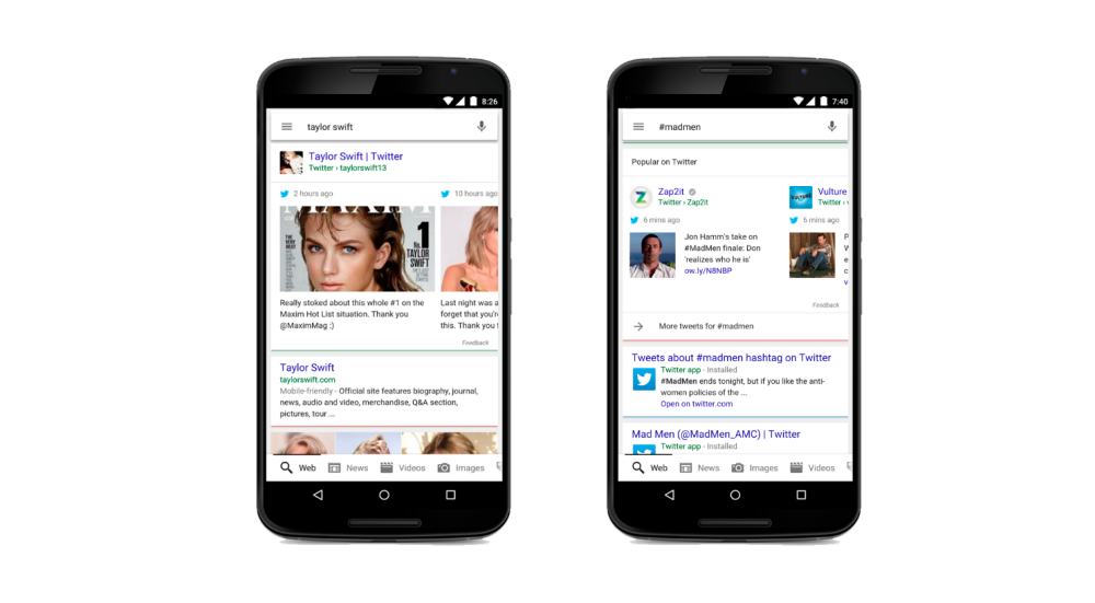 Google integrates real-time Twitter content in Mobile search results – Happy Time for TWITTER