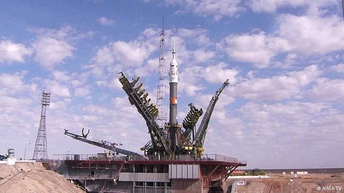 Soyuz Rocket blasts off with three astronauts for ISS from the Baikonur space launch station