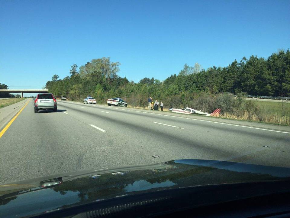 I-540 becomes runway as small plane makes emergency landing