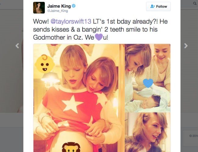 Jaime King celebrates son’s birthday with tribute to Taylor Swift
