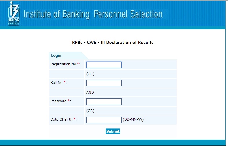 Check IBPS.in for IBPS RRB Exam Result 2014