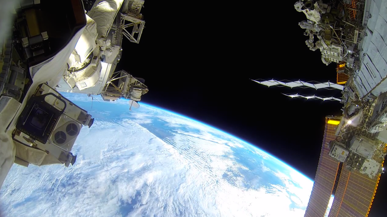 NASA Astronauts ISS films stunning Spacewalk with GoPro camera