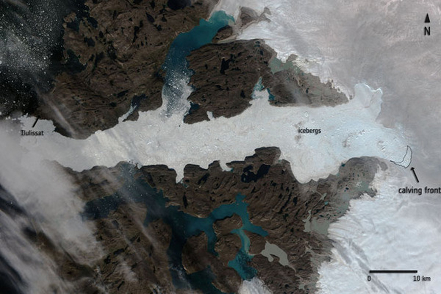 Greenland Jakobshavn glacier calving