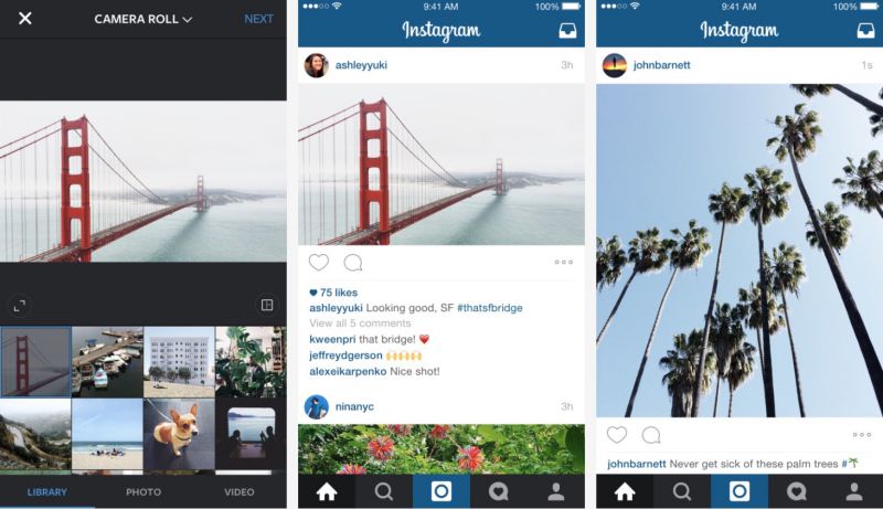 Instagram now allows to upload photos in Landscape and Portrait modes